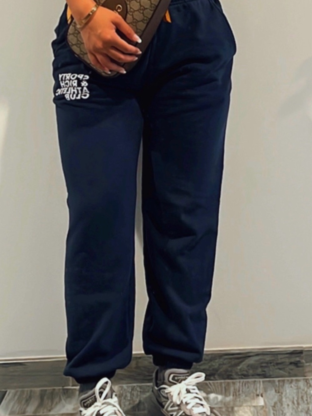 Sporty & Rich navy blue Jogger Sweatpants
